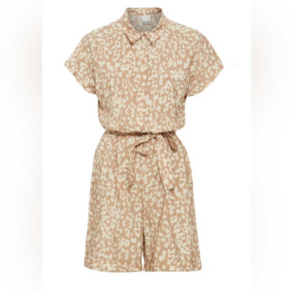 Ichi Tan Leo Belted Button Front Jumpsuit NWT Size 38 - Picture 4 of 10